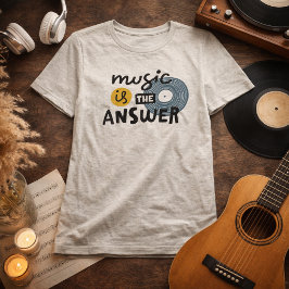 "Musik ist die Antwort" Motivierend Typografie Tri-Blend Shirt