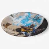 Musik ist die Medizin des Geistes Pappteller (Schrägansicht)