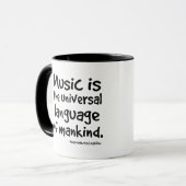 Musik ist die universelle Sprache des Tasse (Vorderseite Links)