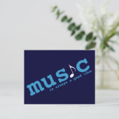 Musik ist gut postkarte (Stehend Vorderseite)