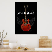 Musik ist Himmel 36 x 24 Poster (Küche)