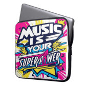 Musik ist Ihre Supermacht 2 Laptopschutzhülle (Vorderseite Links)