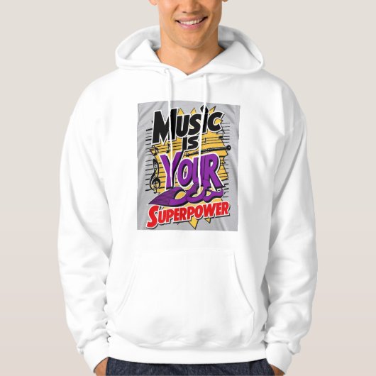 Musik ist Ihre Supermacht 3 Hoodie (Vorderseite)