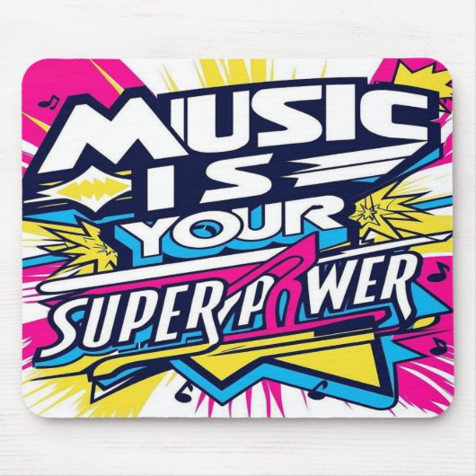 Musik ist Ihre Superpower-Option 2 Mousepad (Vorne)