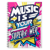 Musik ist Ihre Superpower-Option 2 Notizblock (Vorderseite)