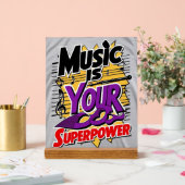 Musik ist Ihre Superpower Option 3 Acrylschild (Hochzeit)