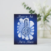 Musik ist Kunst Postkarte (Stehend Vorderseite)