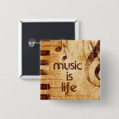 Musik ist Leben Button (Vorne & Hinten)