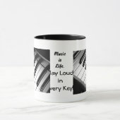 Musik ist Leben-Doppelbild-Wecker-Tasse Tasse (Zentrum)