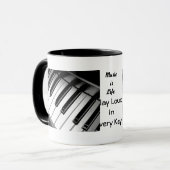 Musik ist Leben-Doppelbild-Wecker-Tasse Tasse (Vorderseite Links)