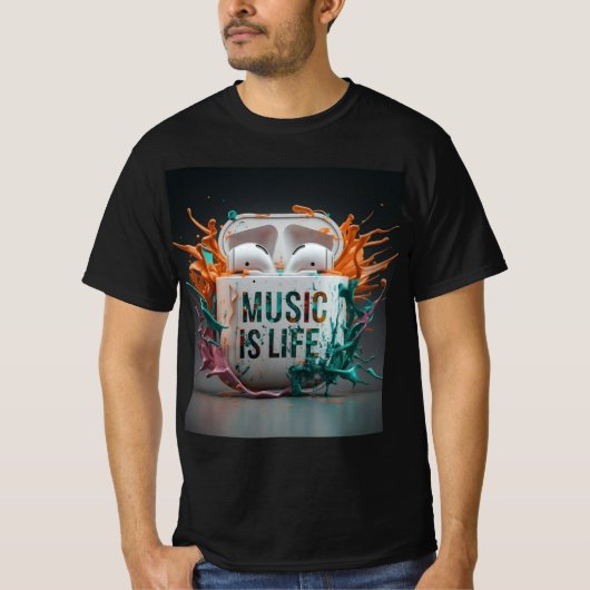 Musik ist Leben - farbenfrohe Luftblasen T-Shirt (Vorderseite)