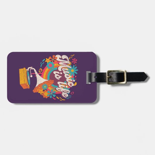 Musik ist Leben Gepäckanhänger (Vorderseite horizontal)