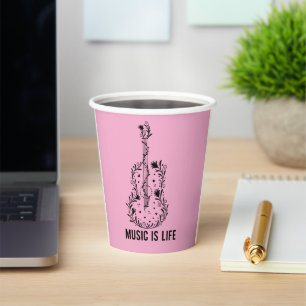 Musik Ist Leben Instrumenten Kunst 8oz Papiertas Pappbecher