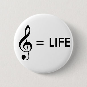 "Musik ist Leben-" Knopf Button