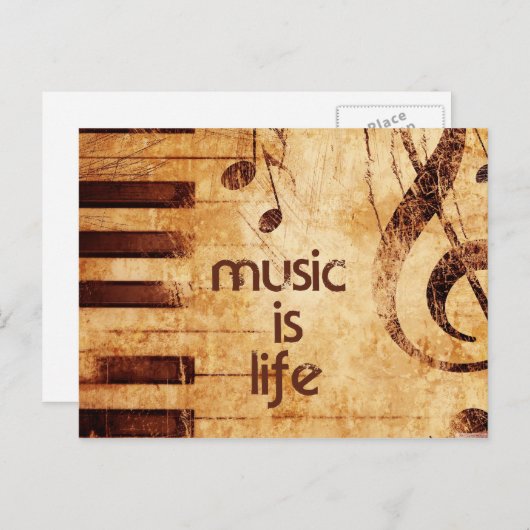 Musik ist Leben Postkarte (Vorne/Hinten)