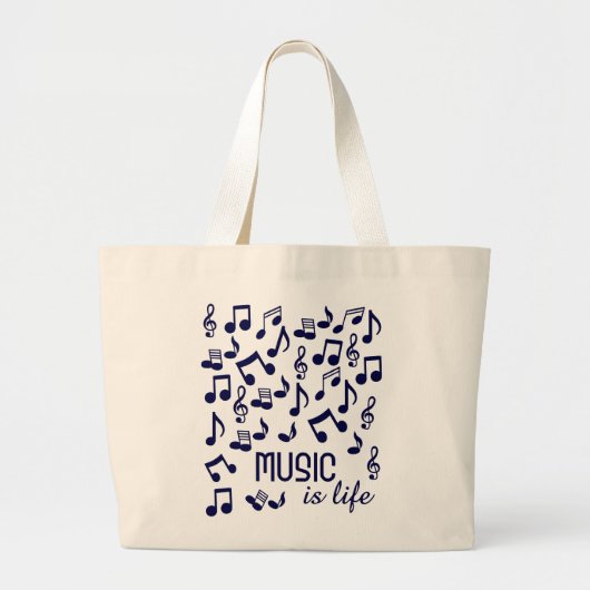 Musik ist Lebenstasche Jumbo Stoffbeutel (Vorne)