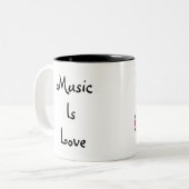 Musik ist Liebe Zweifarbige Tasse (Vorderseite Links)