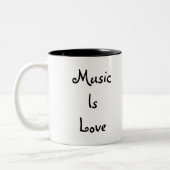 Musik ist Liebe Zweifarbige Tasse (Links)