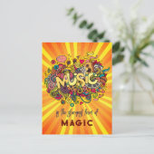 Musik ist magische, individuell anpassbare Angebot Postkarte (Stehend Vorderseite)