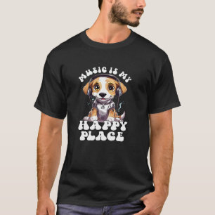 Musik ist mein glücklicher Ort, Süßer Kopfhörer-Hu T-Shirt