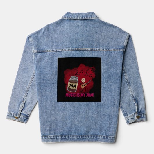 Musik ist mein Jam Lila Jeansjacke (Rückseite)