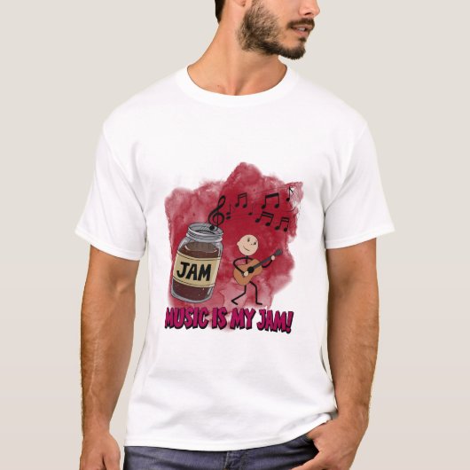 Musik ist mein Jam Lila T-Shirt (Vorderseite)