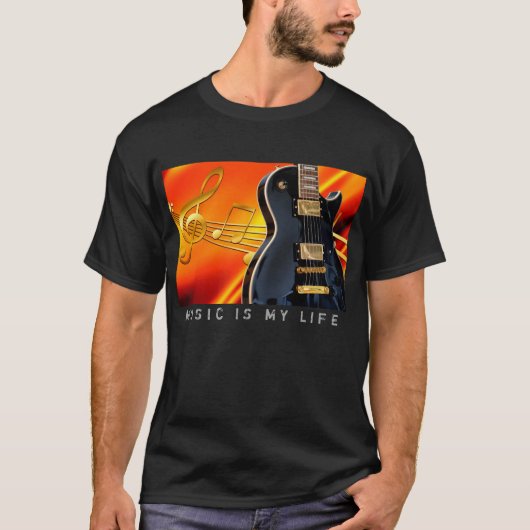 Musik ist mein Leben-elektrische Gitarren-Foto-T - T-Shirt (Vorderseite)