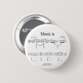 Musik ist mein Leben-Knopf Button (Vorne & Hinten)