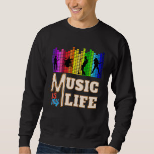 Musik ist mein Leben mit Gitarrist Sängerin Piano Sweatshirt