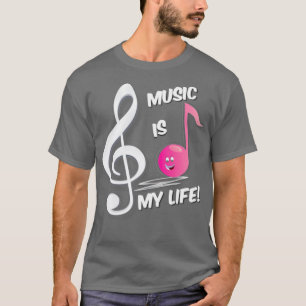 Musik ist mein Leben pink Note treble clele Kids P T-Shirt