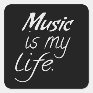 Musik ist mein Leben Quadratischer Aufkleber
