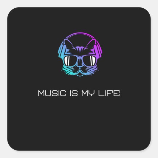 Musik ist mein Leben Quadratischer Aufkleber (Vorderseite)