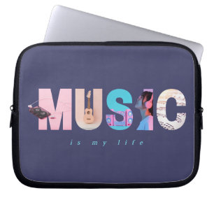 Musik ist mein Leben Retro Y2K Tech Gamer Lila Laptopschutzhülle
