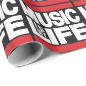 Musik ist mein Leben rot Geschenkpapier (Rolleneckpunkt)