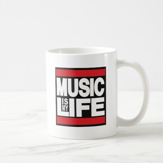 Musik ist mein Leben Rot Kaffeetasse (Rechts)