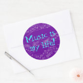Musik ist mein Leben Runder Aufkleber (Umschlag)