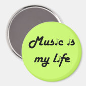 Musik ist mein Lebensmagnet Magnet (Vorderseite/Rückseite)
