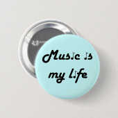 Musik ist mein Lebensstift Button (Vorne & Hinten)