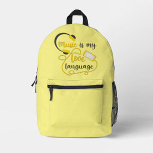 Musik ist mein romantischer Satz in der Liebe Bedruckter Rucksack