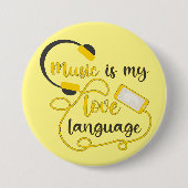Musik ist mein romantischer Satz in der Liebe Button (Vorderseite)