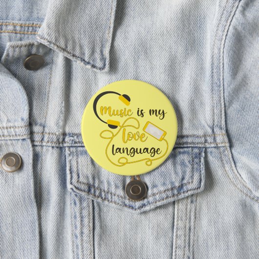 Musik ist mein romantischer Satz in der Liebe Button (Beispiel)