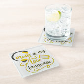 Musik ist mein romantischer Satz in der Liebe Glasuntersetzer (Schrägansicht)