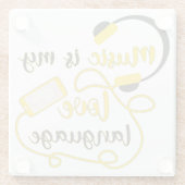 Musik ist mein romantischer Satz in der Liebe Glasuntersetzer (Rückseite)