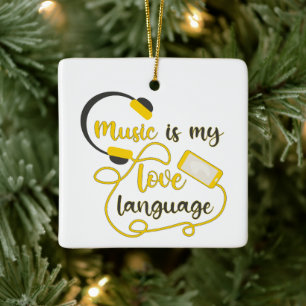 Musik ist mein romantischer Satz in der Liebe Keramikornament