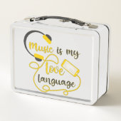 Musik ist mein romantischer Satz in der Liebe Metall Brotdose (Rückseite)