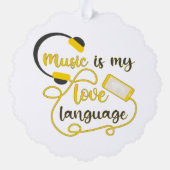 Musik ist mein romantischer Satz in der Liebe Ornament Karte (Rückseite)