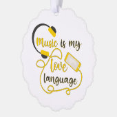 Musik ist mein romantischer Satz in der Liebe Ornament Karte (Links)