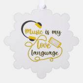 Musik ist mein romantischer Satz in der Liebe Ornament Karte (Rückseite)