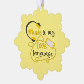 Musik ist mein romantischer Satz in der Liebe Ornament Karte (Linke Ecke)