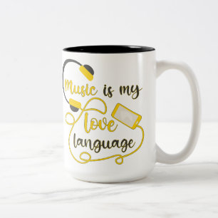 Musik ist mein romantischer Satz in der Liebe Zweifarbige Tasse
